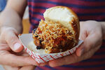 Copi slider with fried onions